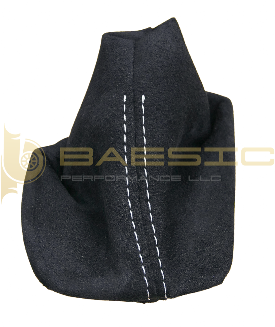 BMW E60 E6X Automatic Shift Boot Alcantara Suede with White Stitching