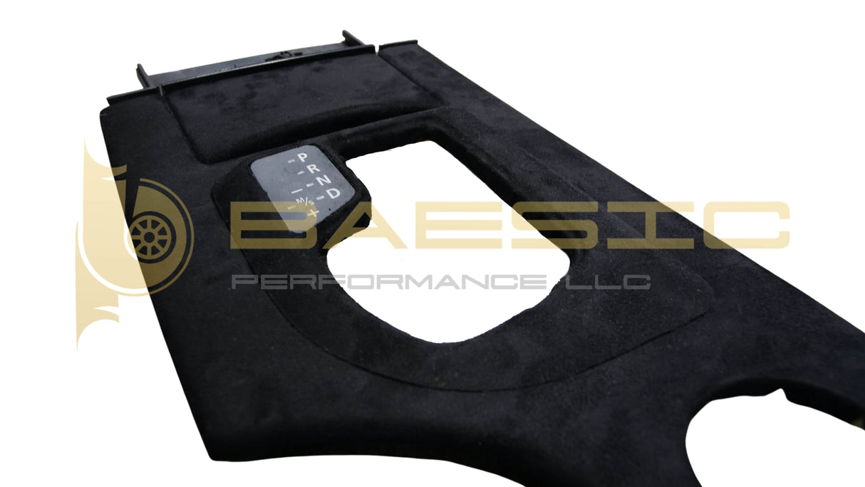 BMW 5-Series Center Console Wrapped in Black Alcantara Suede