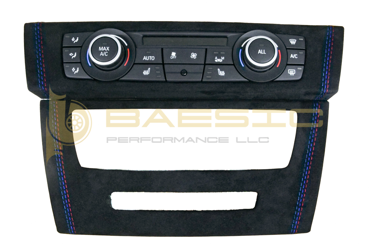 BMW E92 Climate Control and Media Cover wrapped in Suede with M Stitching