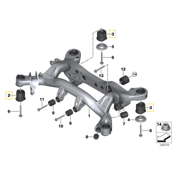 BMW E9X / E8X – BILLET ALUMINUM SUBFRAME BUSHINGS