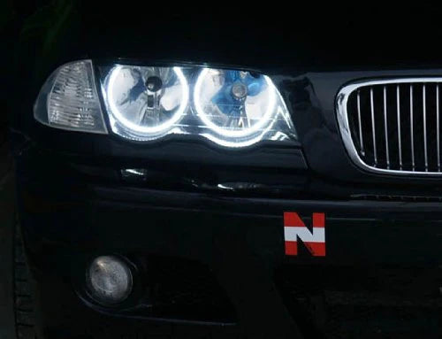 BMW E46 Coupe 2D LED Angel Eyes 105MM 4Pcs 3014 SMD halo ring light car  bulbs
