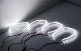 Xenon White DTM Style Square Horseshoe LED Halo Rings w/ Acrylic Covers For BMW F30 3 Series Halogen Headlights Angel Eye Retrofit