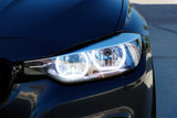 Xenon White DTM Style Square Horseshoe LED Halo Rings w/ Acrylic Covers For BMW F30 3 Series Halogen Headlights Angel Eye Retrofit