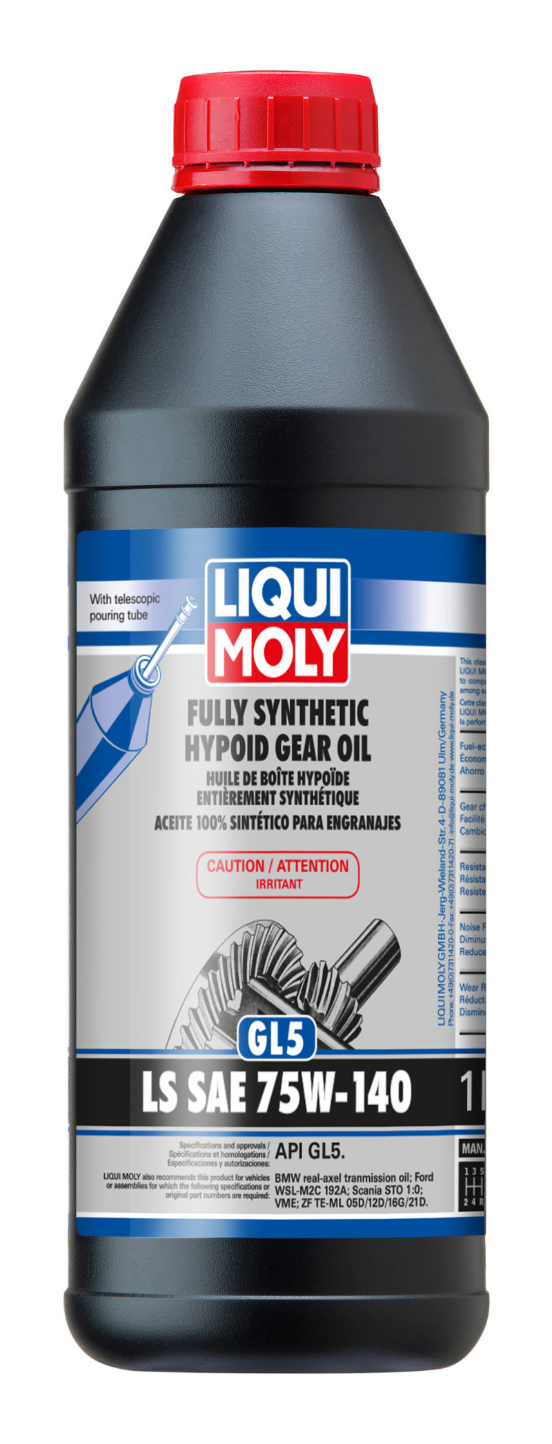 LIQUI MOLY 1L Fully Synthetic Hypoid Gear Oil (GL5) LS SAE 75W140 – Webbys
